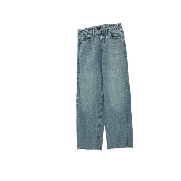 Wild Fable Mid Rise 90's Relaxed Straight Raw Hem Women's size 4 Blue Denim Jean - Picture 1 of 5